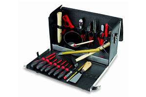 Набор профессионального инструмента в кожаной сумке для подмастерьев-электриков из 24 предметов CIMCO 17 0300