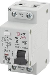 Автоматический выключатель дифференциального тока ЭРА PRO NO-901-88 АВДТ2 C25А 30мА 1P+N тип AC