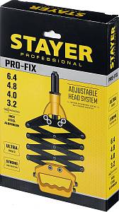 STAYER PRO-FIX, 3.2 - 6.4 мм, рычажно-складной заклепочник, Professional (3115)