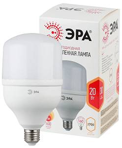 Лампочка светодиодная ЭРА STD LED POWER T80-20W-2700-E27 E27 / Е27 колoкол теплый белый свет
