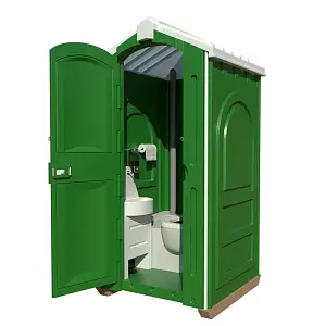 Кабина туалетная мобильная Люкс в разборе зеленая