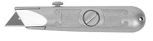 Нож ЗУБР "МАСТЕР" с трапециевидным лезвием тип А24, метал. корпус, выдвижное лезвие с автоматической фиксацией 09220_z01