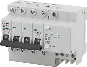 ЭРА Pro Автоматический выключатель дифференциального тока NO-902-144 АВДТ2 C25А 30мА 3P+N тип AC (2