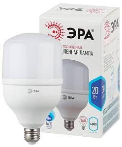 Лампочка светодиодная ЭРА STD LED POWER T80-20W-4000-E27 E27 / Е27 колокол нейтральный белый свет