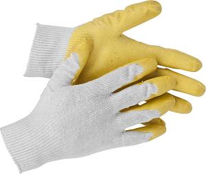 STAYER PROTECT, L-XL, эластичные, натуральный хлопок, перчатки с латексным обливом (11408-XL)