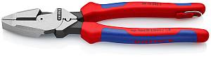 Lineman's Плоскогубцы электромонтажные, зона обжима, 240 мм, фосфатированные, 2-комп ручки, проушина для страховки KNIPEX